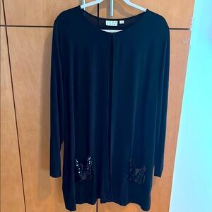 Joan Rivers Black Open Front Cardigan